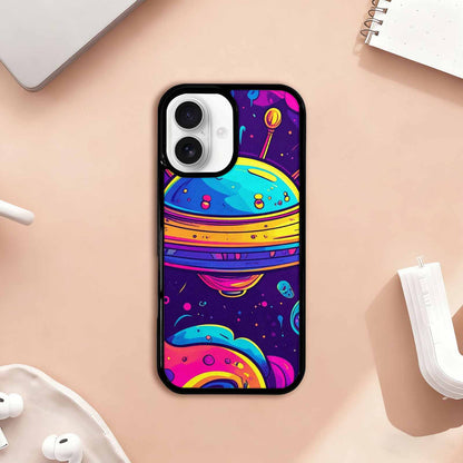 iPhone 17 Case — Alien Ufo Cartoon Art Alien Scifi, Custom Art Phone Cover