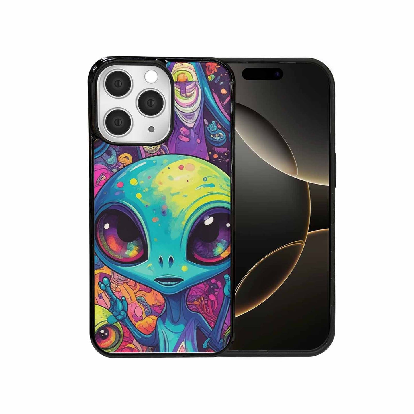 iPhone 15 Pro Max Case — Cartoon Alien Characters Personalized Phone Cover, Original Design Phone Case
