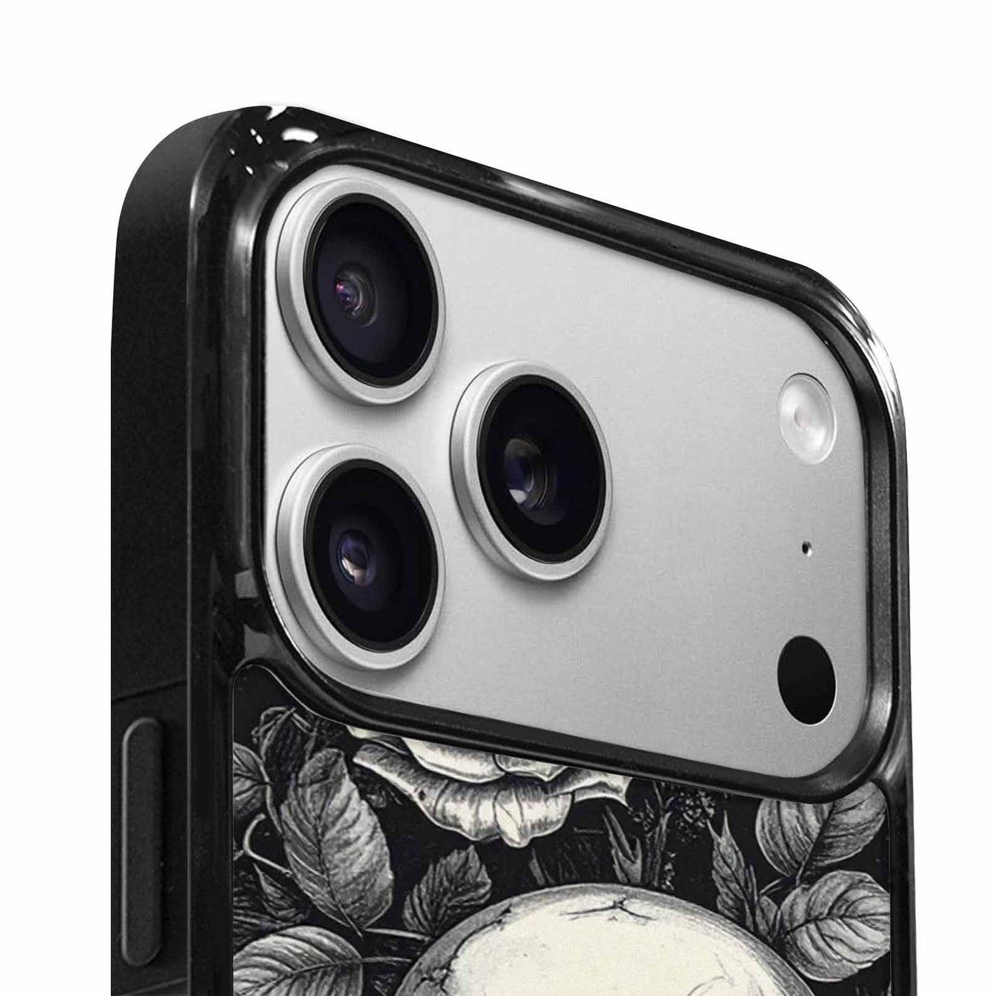 iPhone 17 Pro Case — Skulls Roses Black Ink Gothic Skulls, Unique Phone Case Design