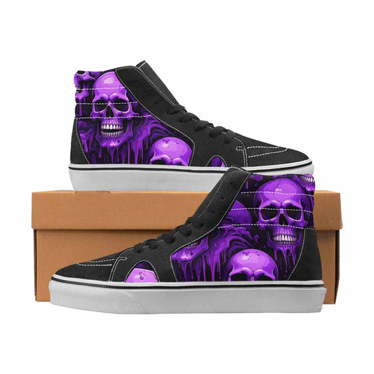WOMEN'S Skulls High Top Canvas Wearable Art Aesthetic Handmade Custom Shoes