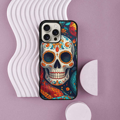 iPhone 16 Pro Max Case — Snake Skulls Print Alt Custom, Custom Art Phone Cover