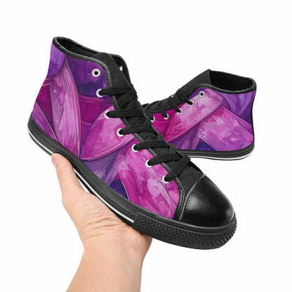 MEN'S Bisexual Flag Color High Top Canvas Wallpaper Art Custom Shoes