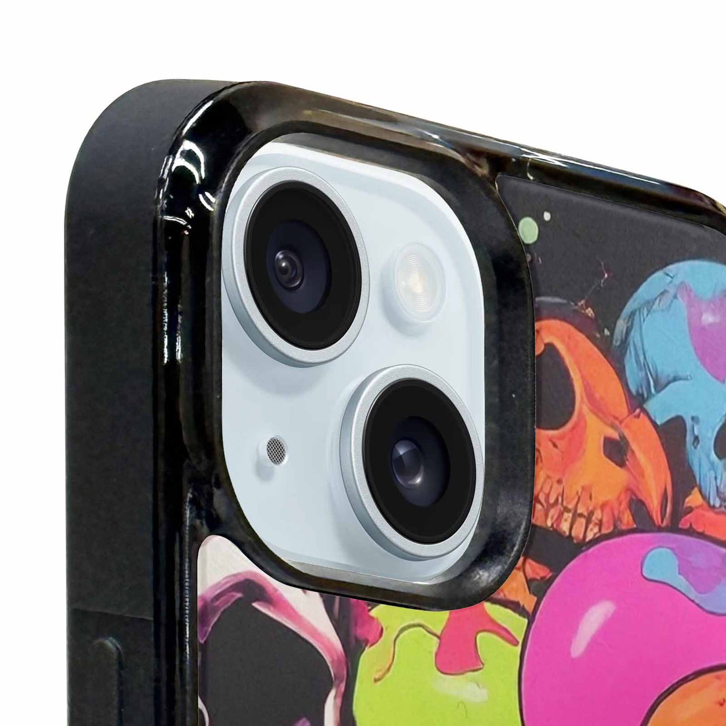 iPhone 15 Plus Case — Vibrant Camo 1000\'s Of Skeletons Neon, Custom Made Phone Cover