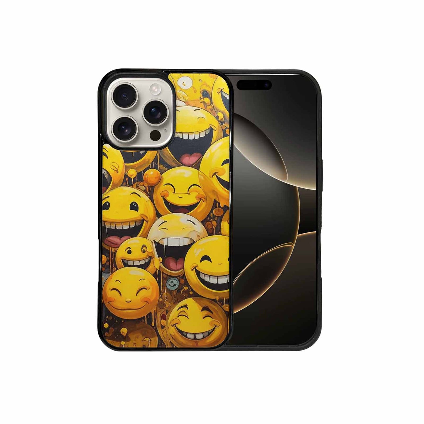 iPhone 16 Pro Max Case — Melting Moon Smiley Red Splatt Pvn, Custom Print Case Cover