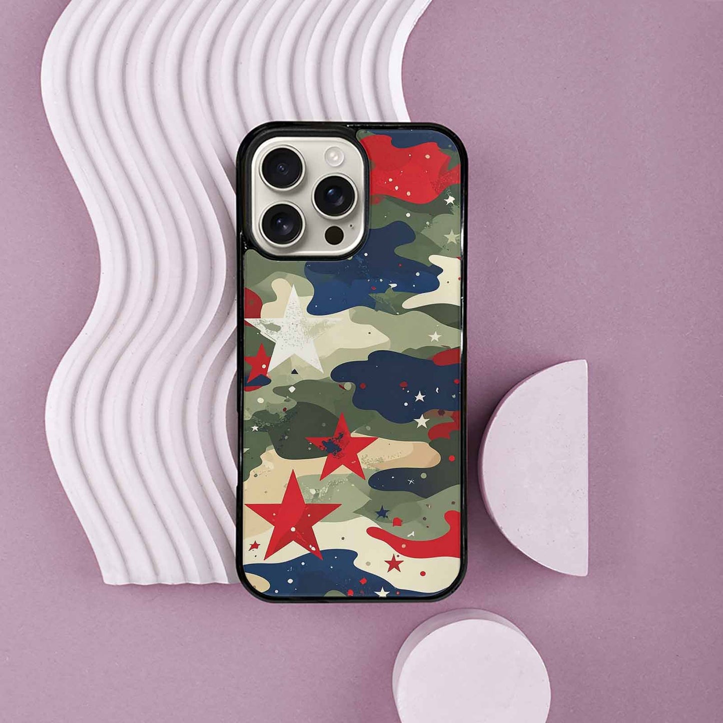 iPhone 16 Pro Max Case — Military Camo Blotch Texture Blended With, Custom Art Phone Cover
