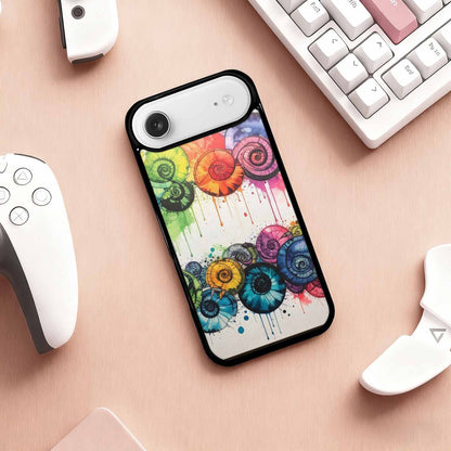 iPhone 17 Air Case — Black Green Ink Tie Dye Tie, Custom Phone Case