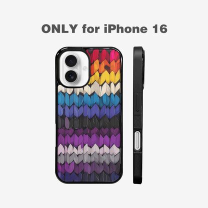 iPhone 16 Case — Asexual Flag Color Theme Small Rainbow, Original Design Phone Case