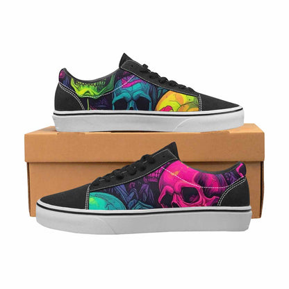 WOMEN'S Skulls - Neon Canvas Lace-Up Neon Fantasy Custom Sneakers