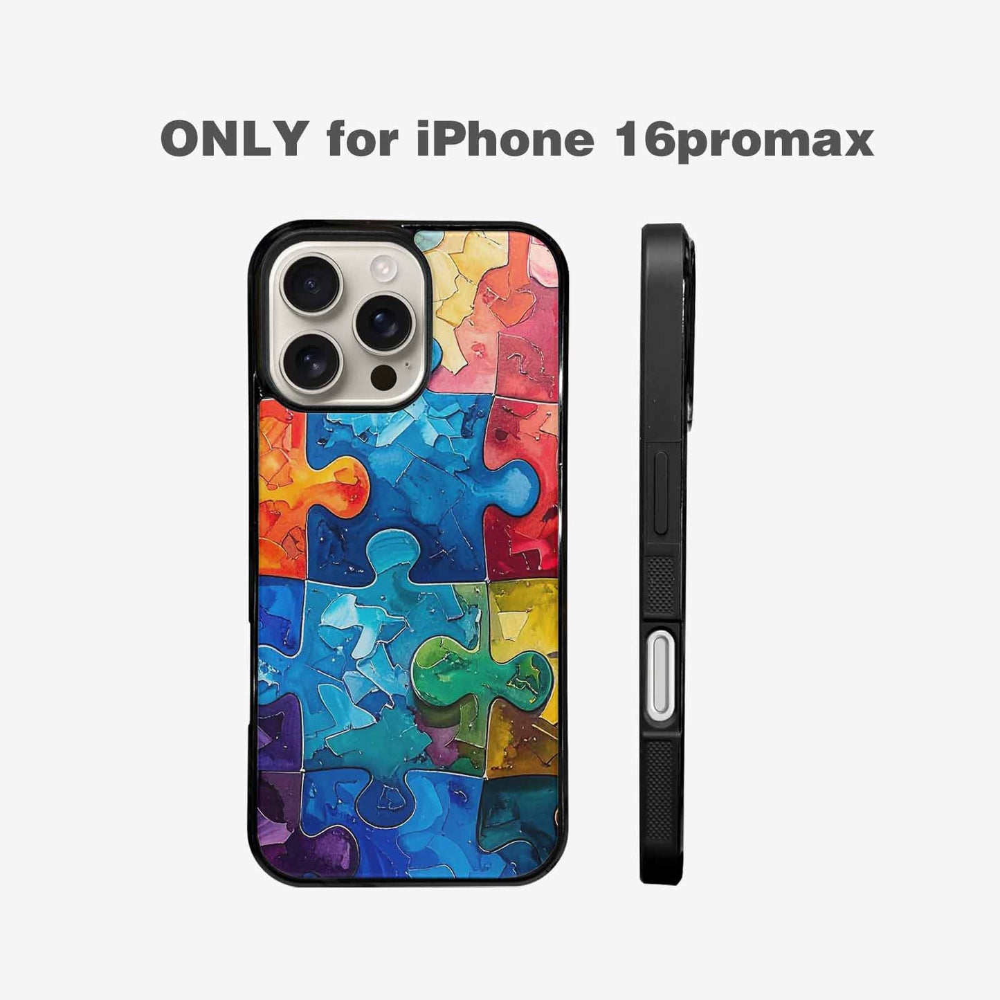 iPhone 16 Pro Max Case — Autism Puzzle Pieces Puzzle Piece Pattern, Custom Print Case Cover