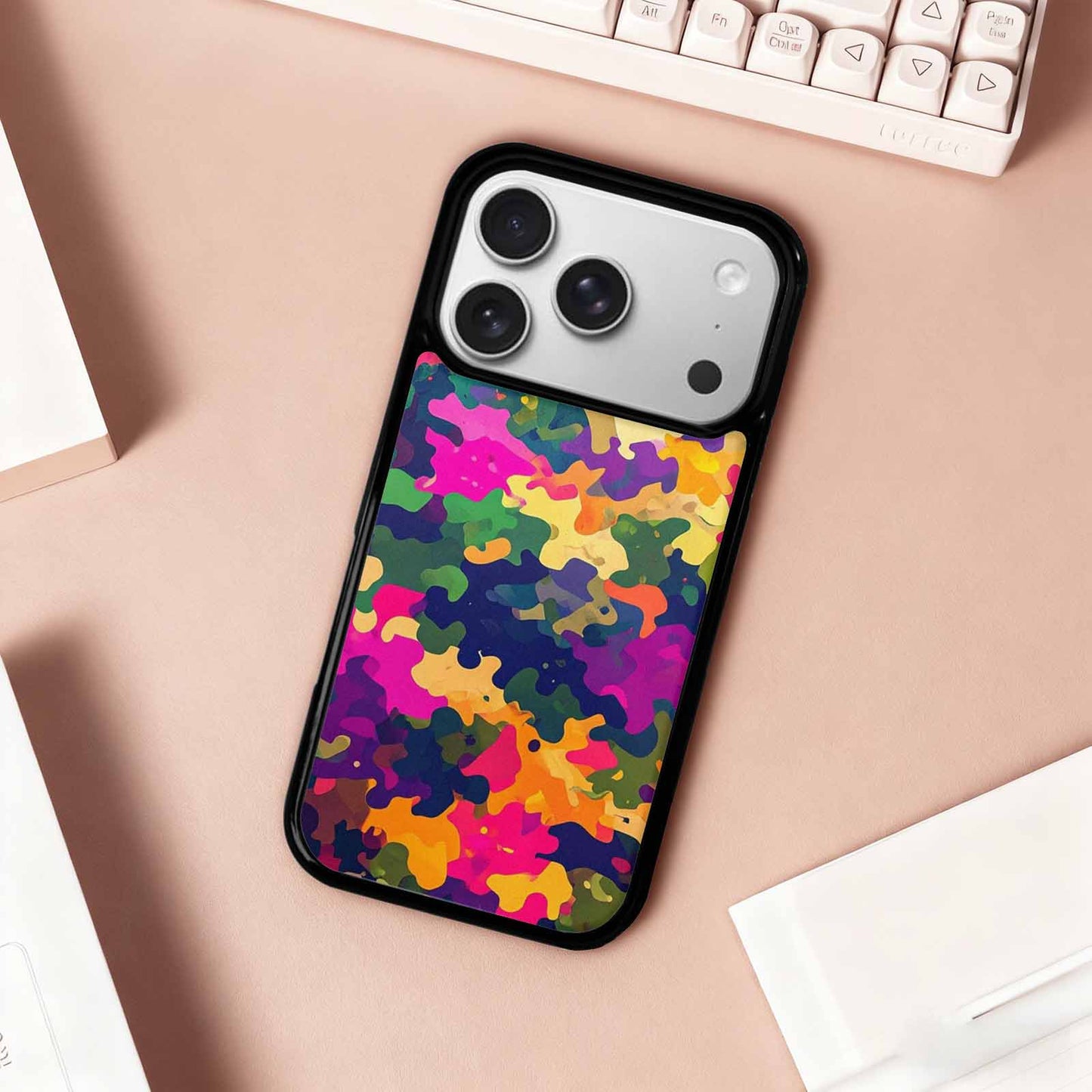 iPhone 17 Pro Case — Small Military Camouflage Blotch Pattern Camo, Custom Designed Case Cover