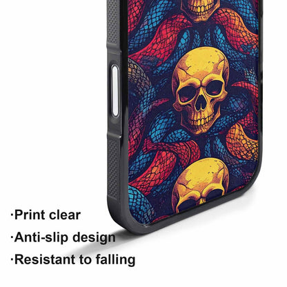 iPhone 17 Pro Max Case — Snake Print Skulls Seamless Gothic Skulls, Custom Phone Case