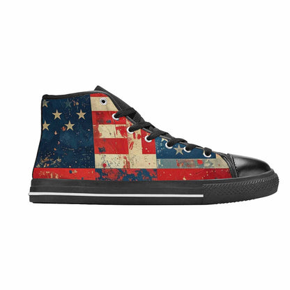 MEN'S American Flag Stars High Top Canvas Dark Academia Sneakers