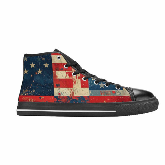 MEN'S American Flag Stars High Top Canvas Dark Academia Sneakers