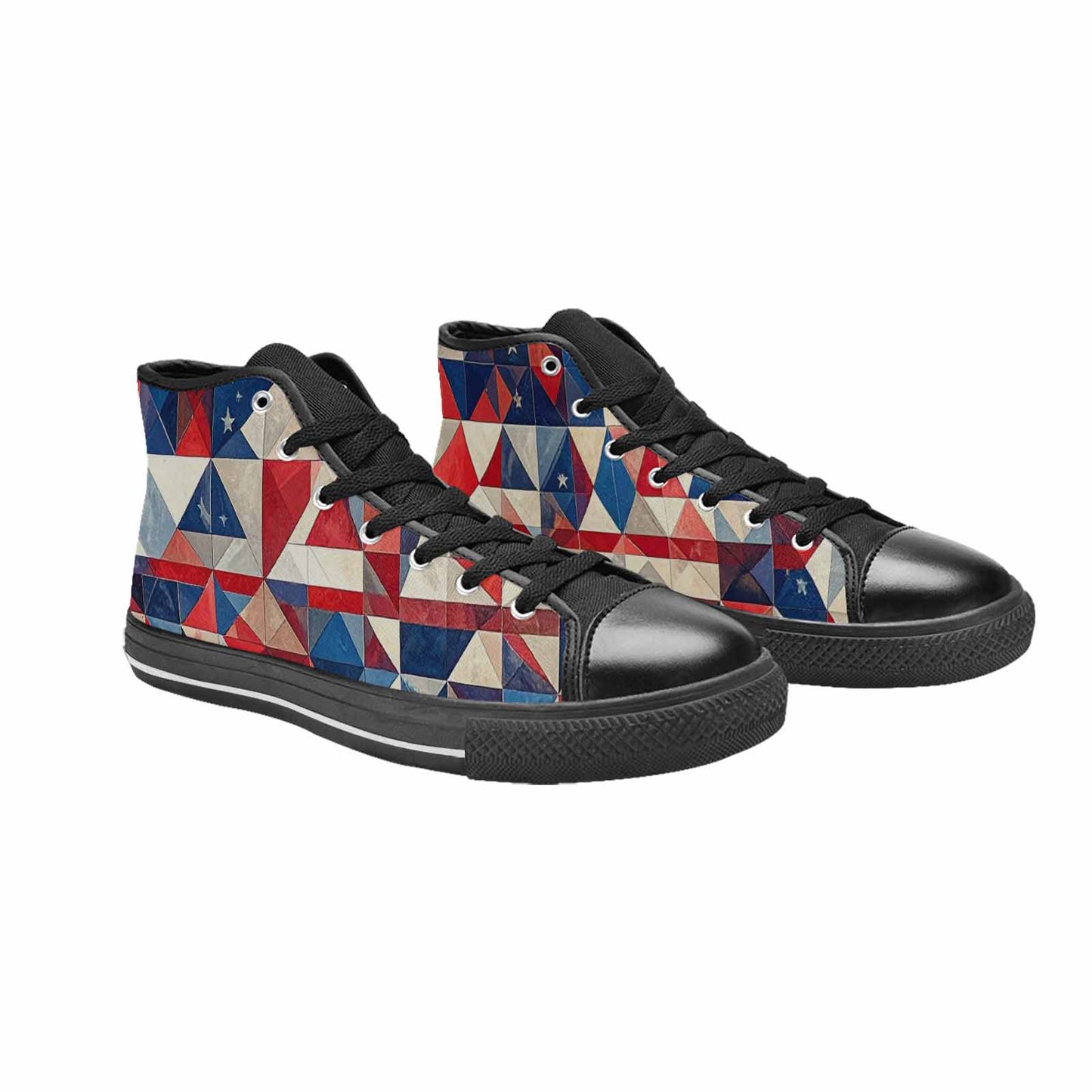 MEN'S American Flag Stars High Top Canvas Wallpaper Art Custom Sneakers