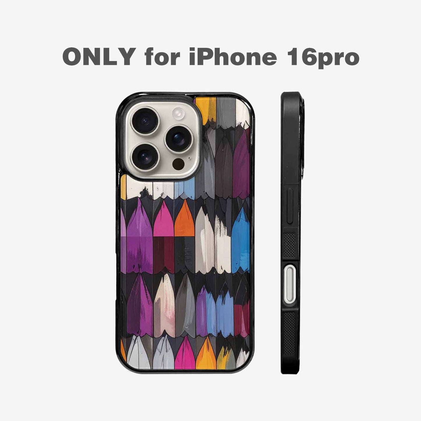 iPhone 16 Pro Case — Asexual Flag Color Theme Small Rainbow, Unique Phone Case Design