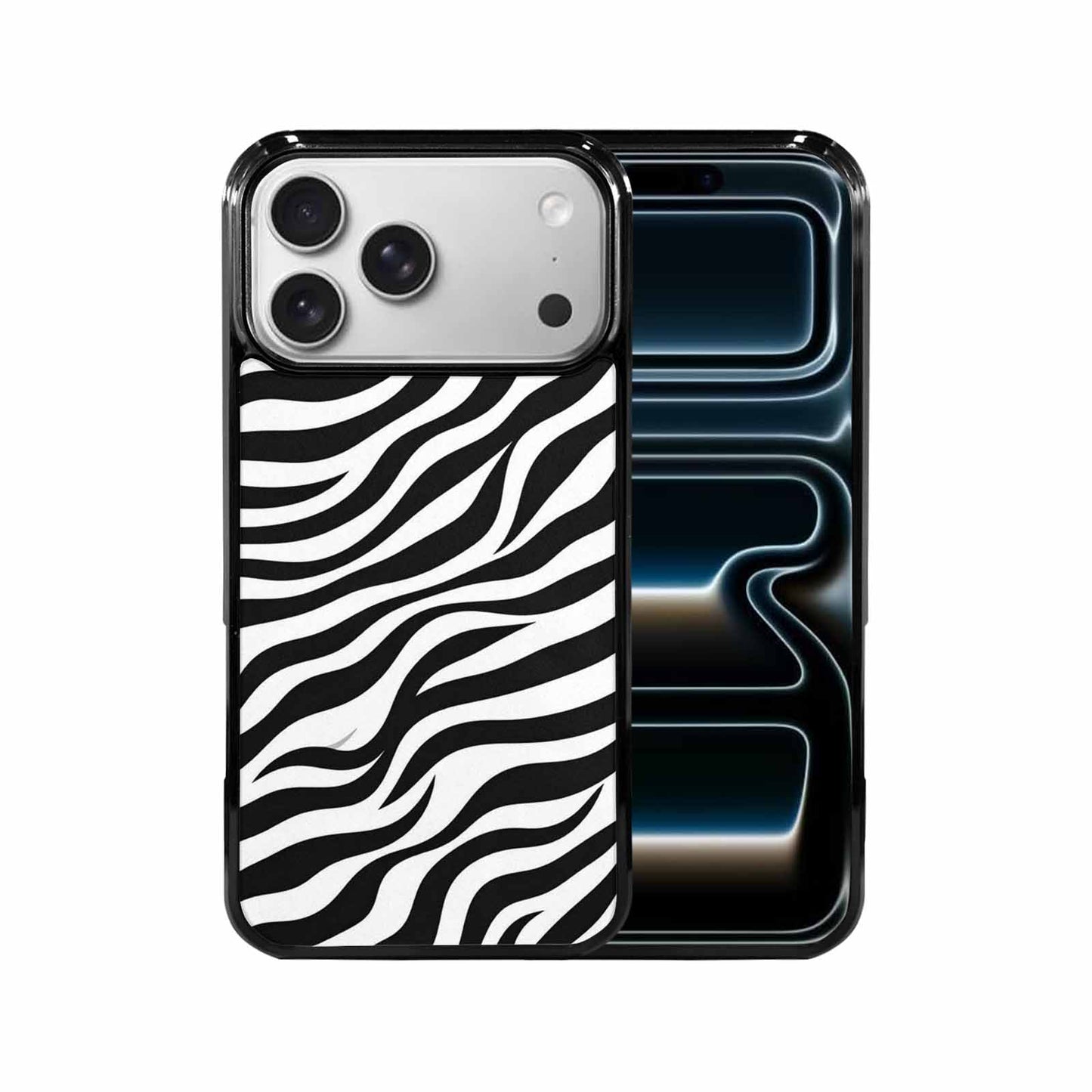 iPhone 17 Pro Max Case — Zebra Print Black White Custom Animal, Customized Protective Case