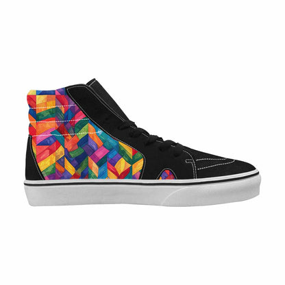 WOMEN'S Transgender Flag Color High Top Canvas Neon Fantasy Custom Shoes