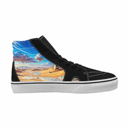 MEN'S Surrealist Desert Dreamscape High Top Canvas Cottagecore Custom Sneakers