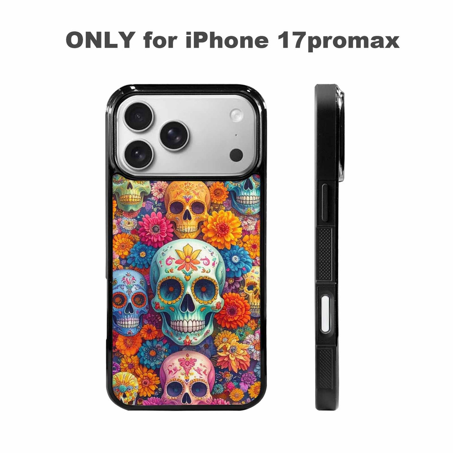 iPhone 17 Pro Max Case — Ornate Candy Color Skull Gothic Skulls, Personalized Phone Case