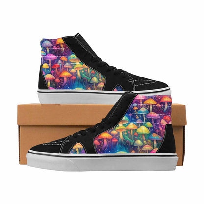 MEN'S Mushrooms High Top Canvas Wearable Art Melting Art Limited Edition Sneakers