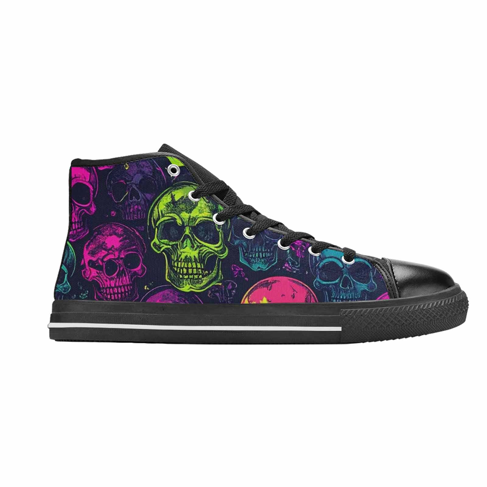 MEN'S Skulls - Neon High Top Canvas Y2K Shoes