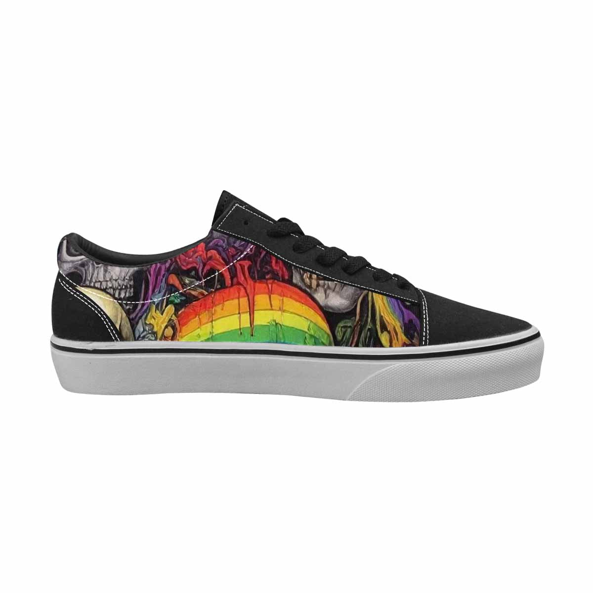 WOMEN'S Rainbow From Skull S Lace-Up Canvas Dreamcore Shoes