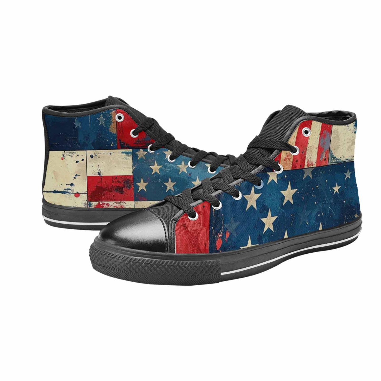 MEN'S American Flag Stars High Top Canvas Cottagecore Custom Sneakers