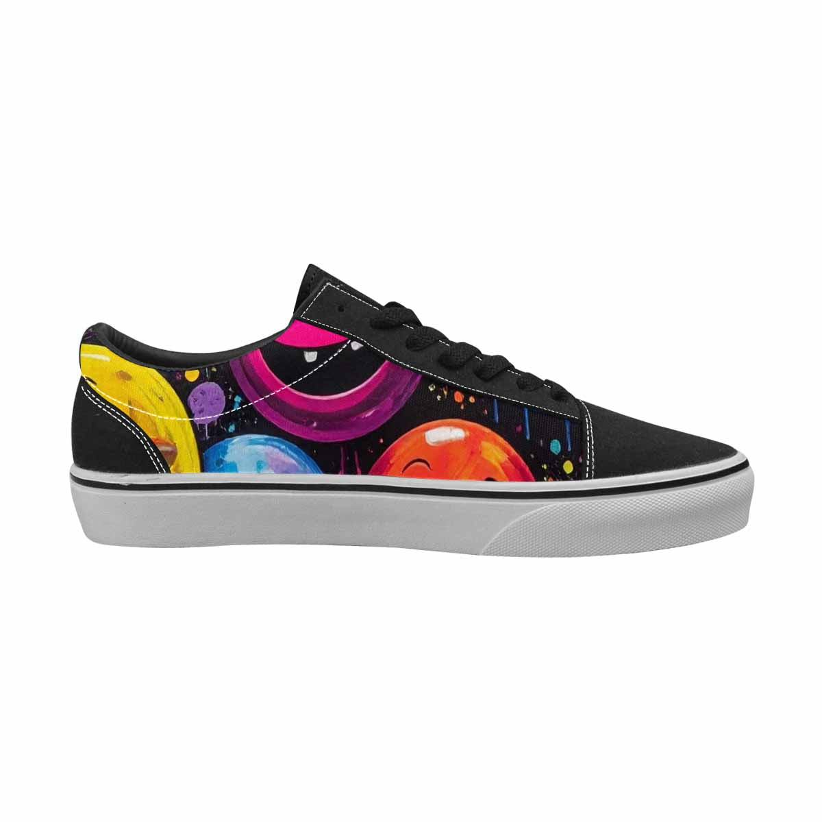 WOMEN'S Smiley Faces  Glow Lace-Up Canvas Y2K Custom Shoes