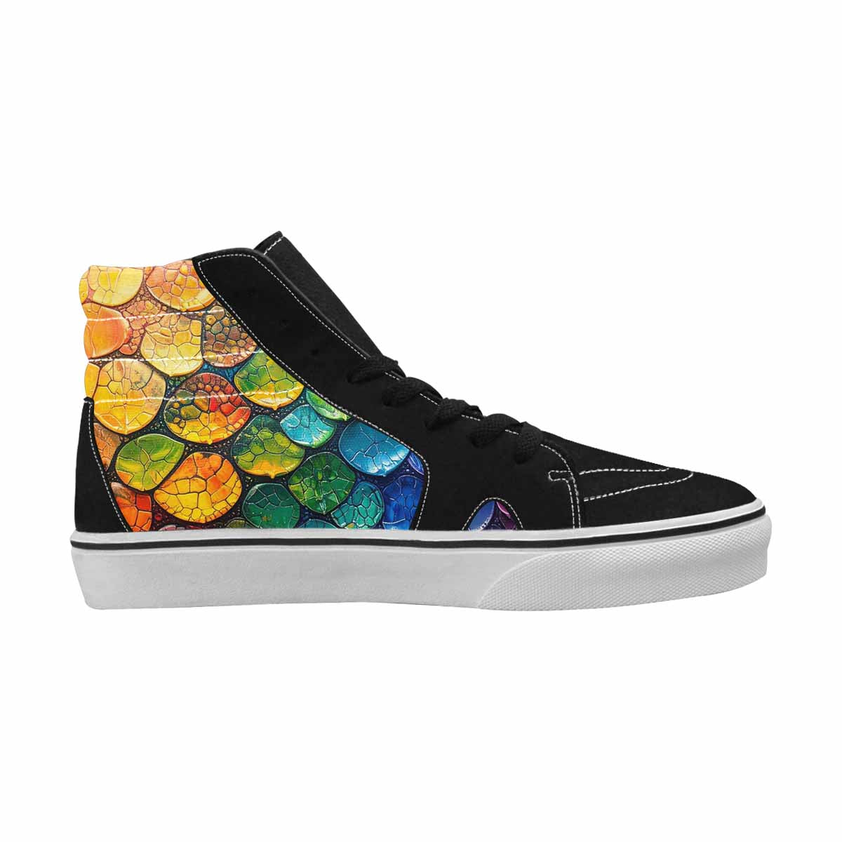 MEN'S Reptile Scale High Top Canvas Kaleidoscope Custom Sneakers