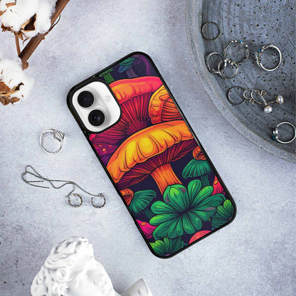 iPhone 16 Plus Case — Psychedelic Mushroom Cartoon Pattern, Original Design Phone Case