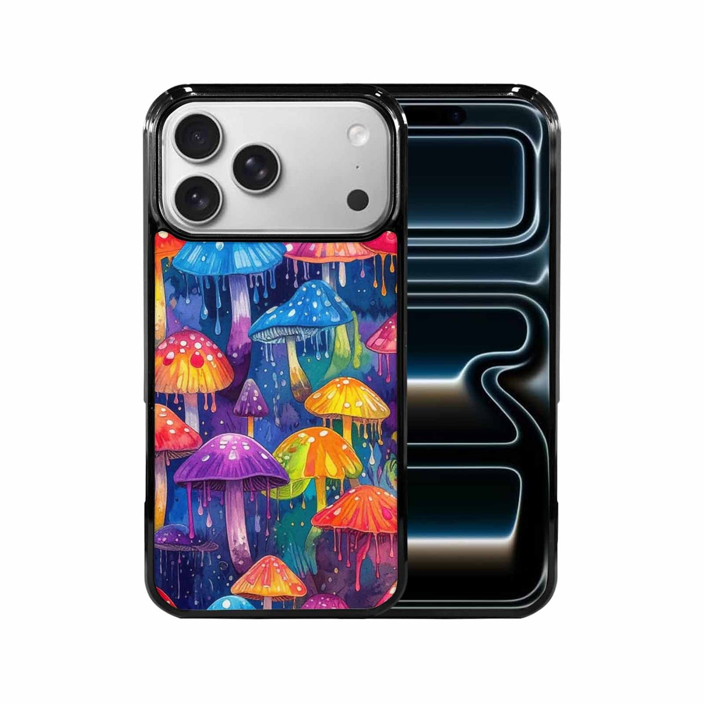 iPhone 17 Pro Max Case — Rainbow Drip Mushrooms Original Art, Customized Protective Case