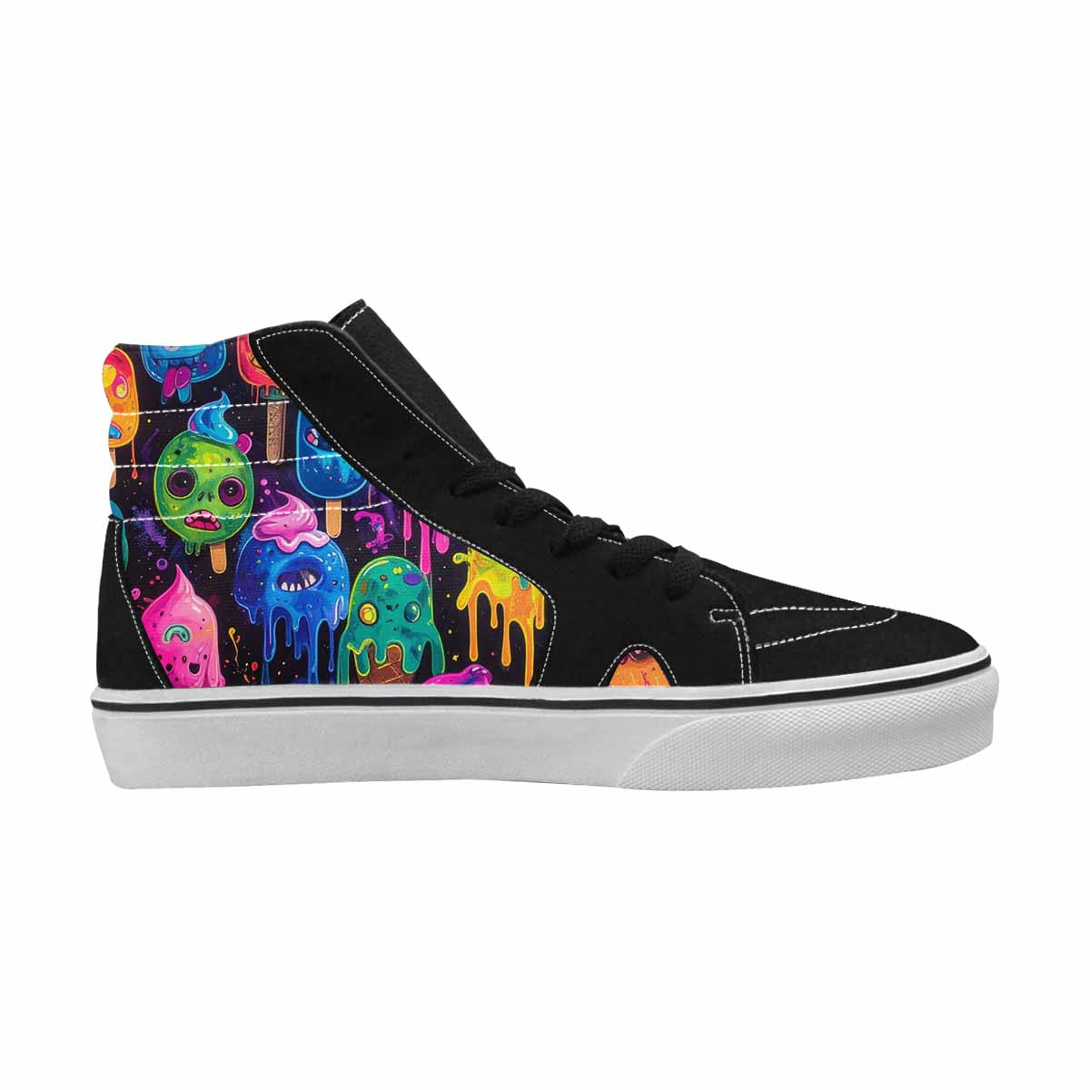 MEN'S Ice Cream Monsters  High Top Canvas Vibrant Chaos Custom Sneakers