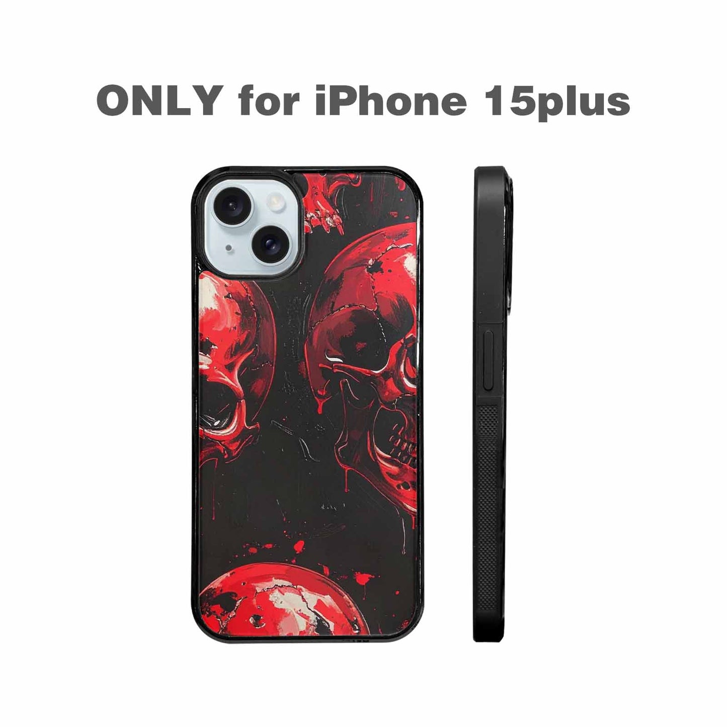 iPhone 15 Plus Case — 1000\'s Of Skulls Overlapping Eachother Everywhere, Customized Protective Case