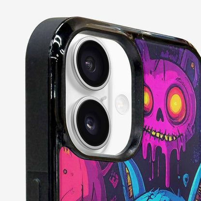 iPhone 16 Plus Case — Mixed Toxic Glow Creature Pattern Hundreds, Custom Printed Phone Case