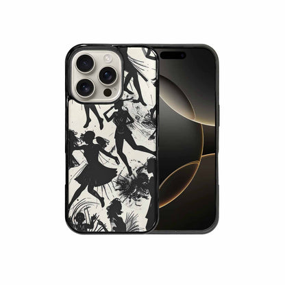 iPhone 16 Pro Case — Bold Dancing Figure Line Art Pattern, Personalized Phone Case