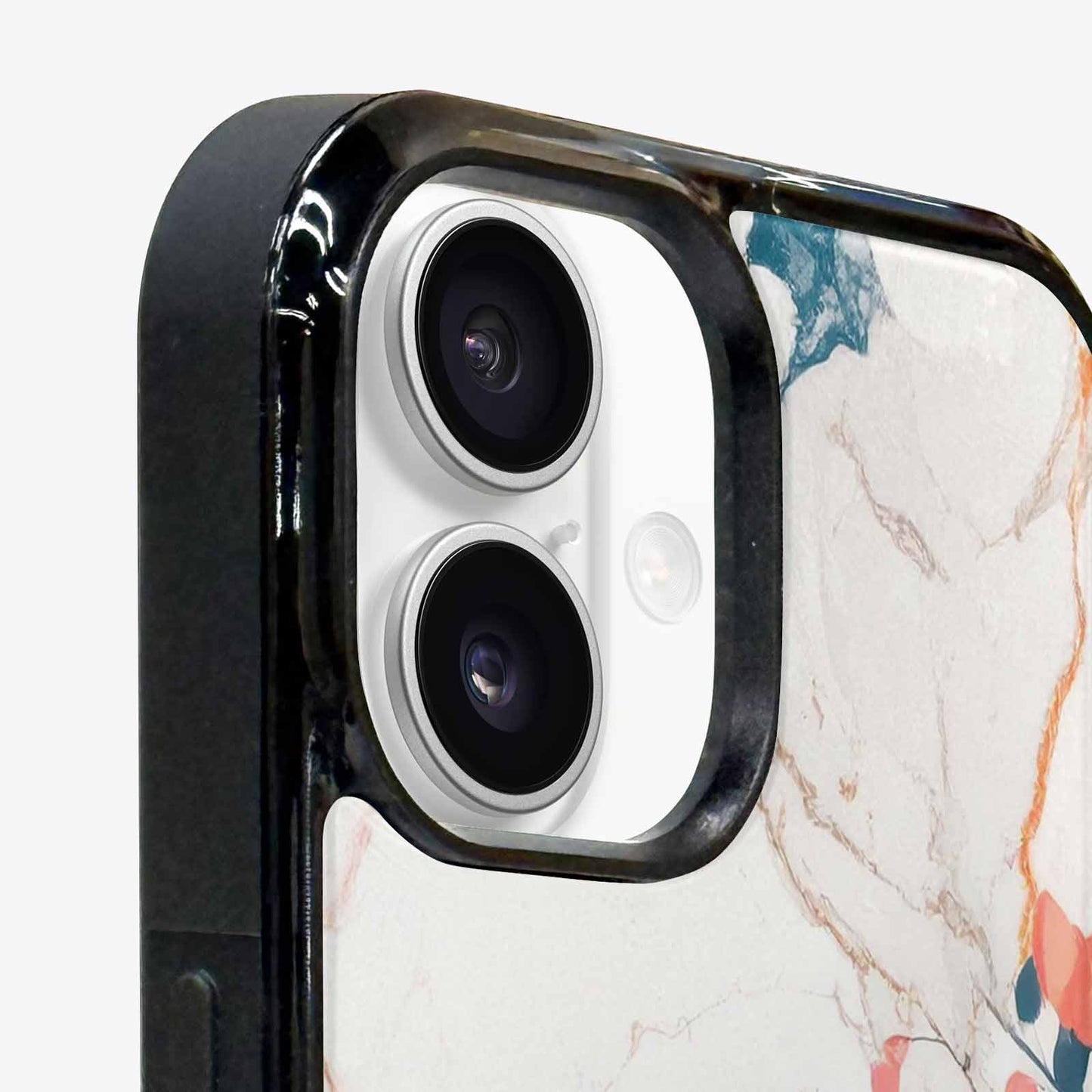 iPhone 16 Plus Case — Marble Floral, Custom Designed Case Cover