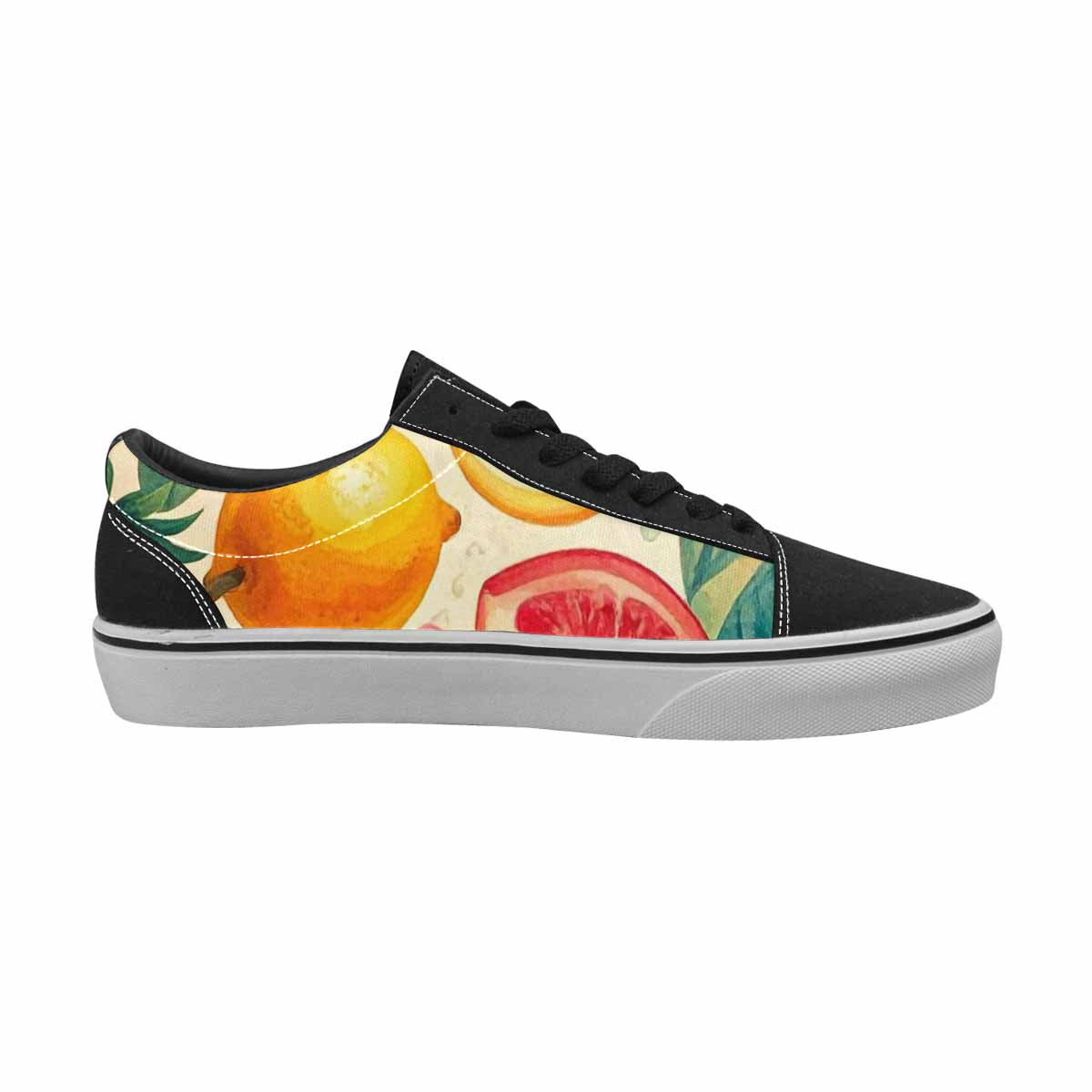 MEN'S Cherry Fruit Print Canvas Lace-Up Surreal Custom Sneakers