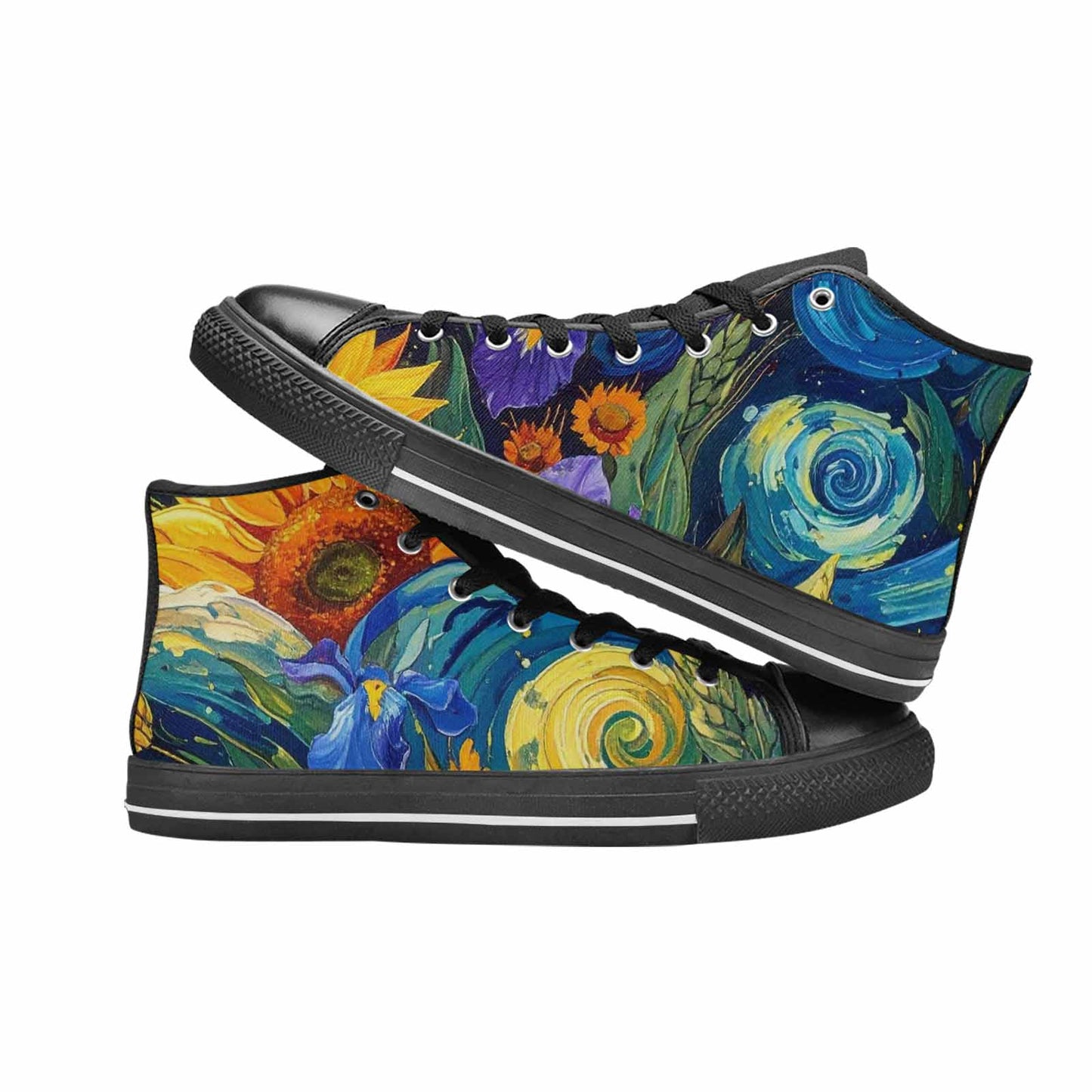 MEN'S Blend All Versions High Top Canvas Vibrant Chaos Custom Sneakers