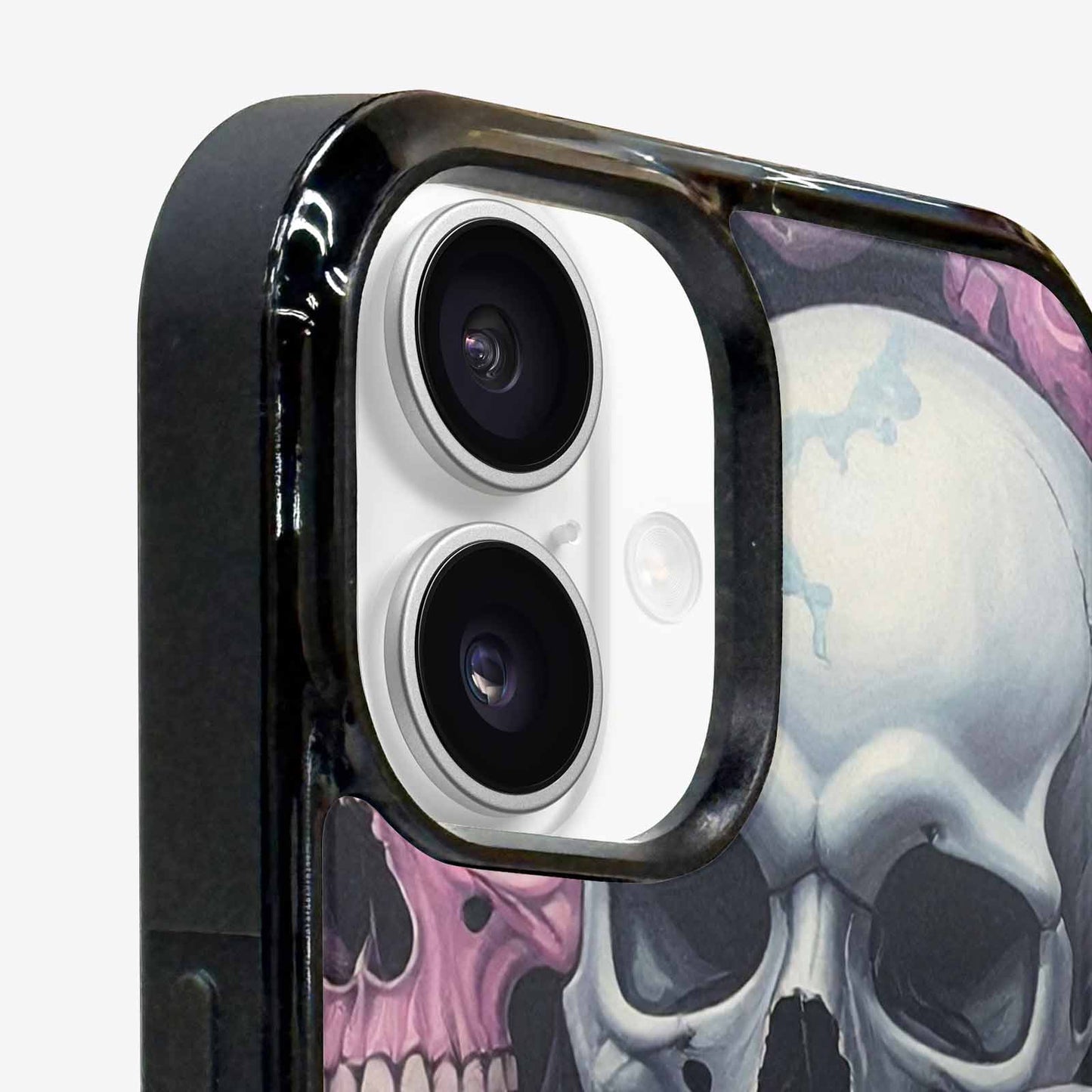 iPhone 16 Plus Case — Dark Black And White Color Tone, Personalized Phone Case