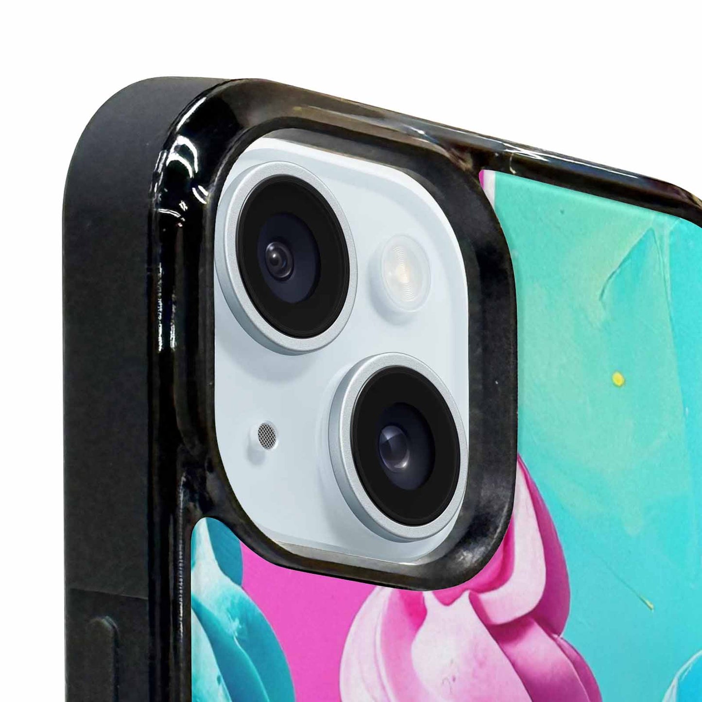 iPhone 15 Plus Case — Collage Of Overlapping Waffle Cones Icecream, Original Design Phone Case