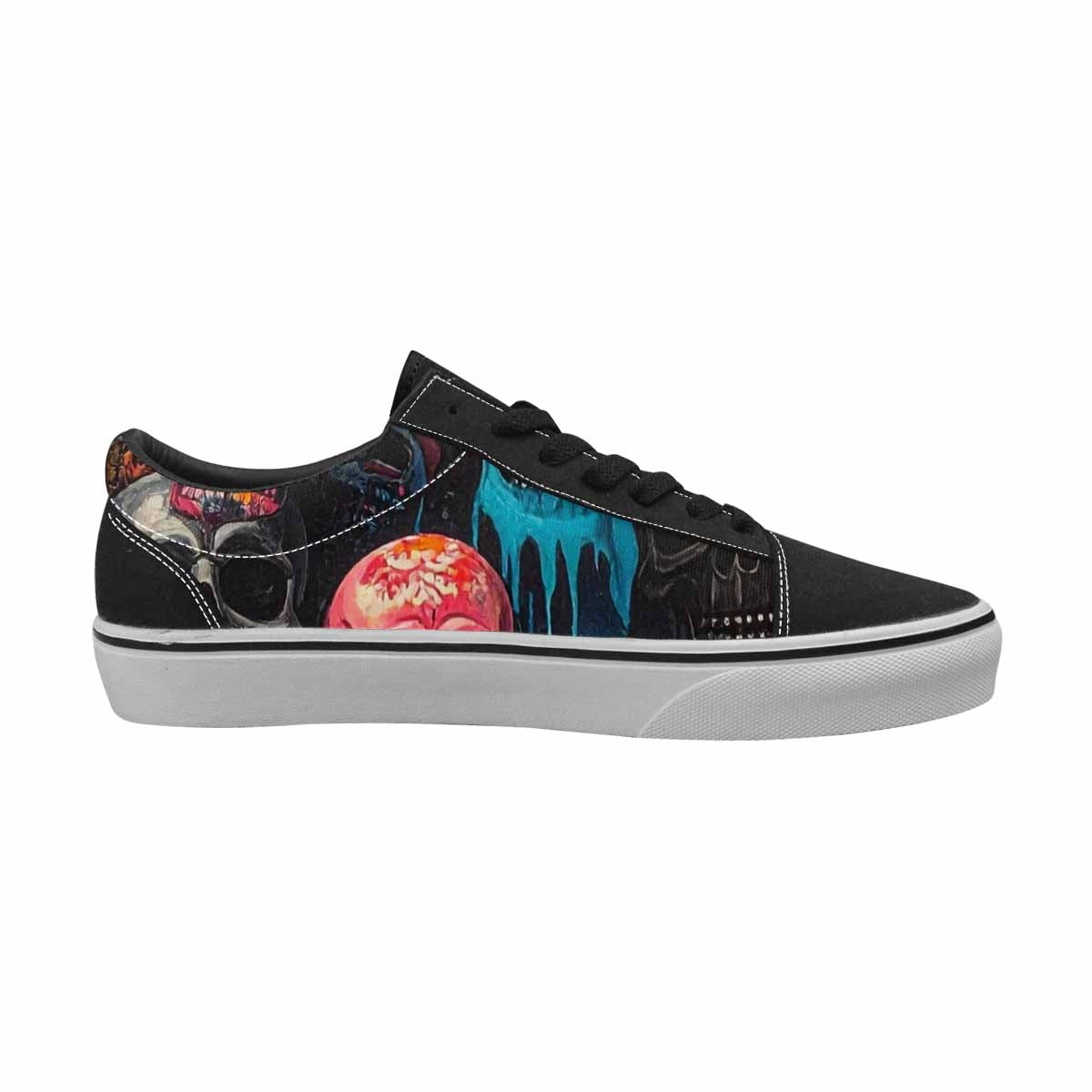 WOMEN'S Skulls (general) Skulls Lace-Up Canvas Surreal Shoes