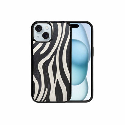 iPhone 15 Case — Modern Zebra Stripe Custom Personalized Phone, Original Design Phone Case