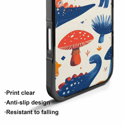 iPhone 17 Case — Vintage Dinosaurs Mushroom Retro Vintage, Custom Made Phone Cover