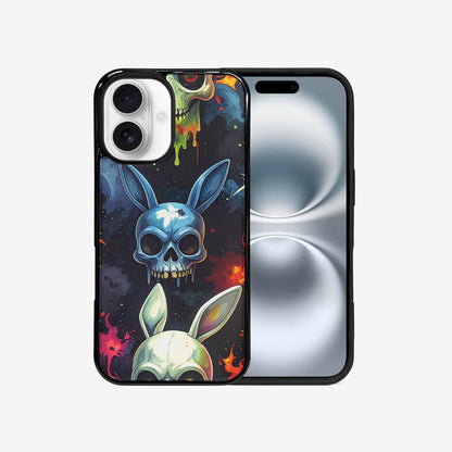 iPhone 16 Case — Radioactive Ghost Bunny Skull Small Radioactive, Customized Protective Case
