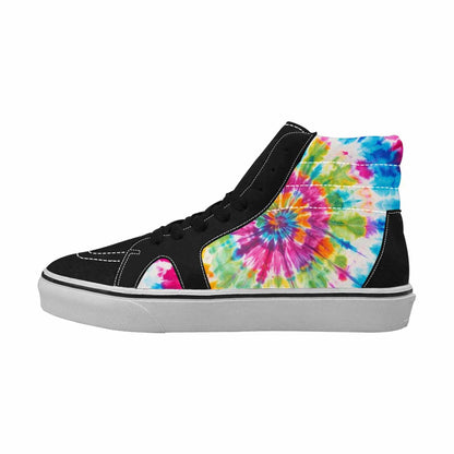 WOMEN'S Tie Dye Rainbow Twist High Top Canvas Y2K Custom Sneakers
