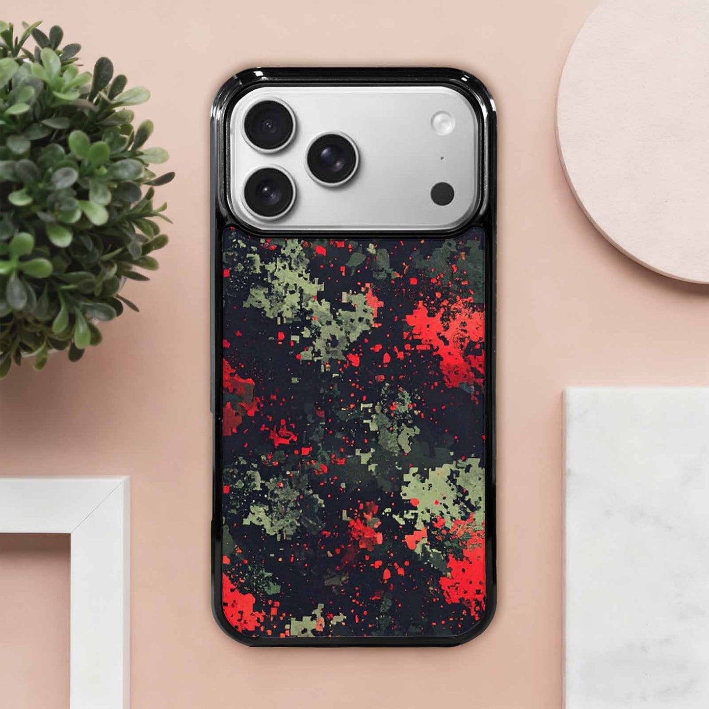 iPhone 17 Pro Max Case — Small Military Camouflage Blotch Camo, Custom Made Phone Cover
