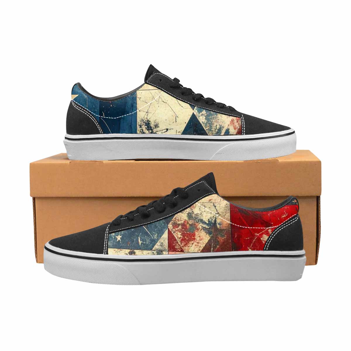 WOMEN'S American Flag Stars Canvas Lace-Up Cottagecore Sneakers