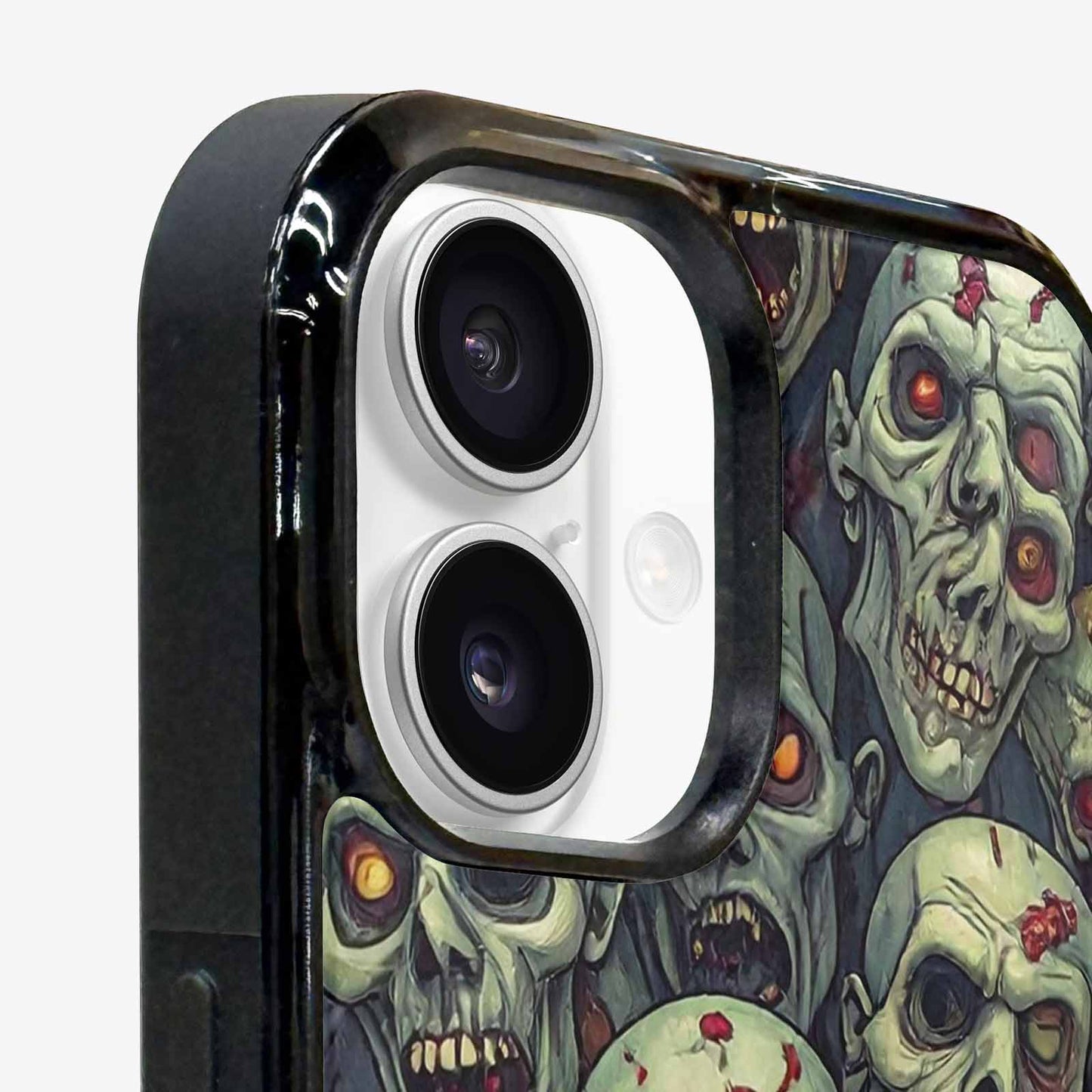 iPhone 16 Plus Case — Zombie Head Pattern Hundreds Of Small, Custom Made Phone Cover