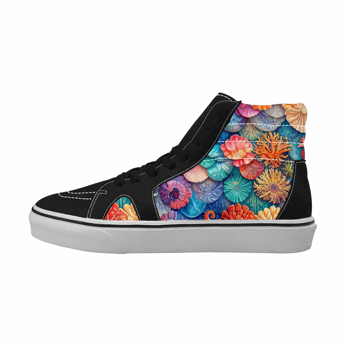 WOMEN'S Fish Scale Coral High Top Canvas Y2K Sneakers