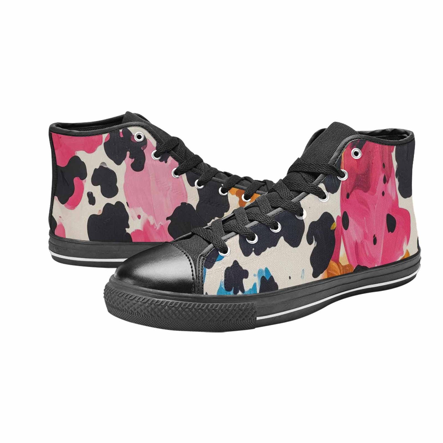 MEN'S Cow Animal Print High Top Canvas Y2K Shoes